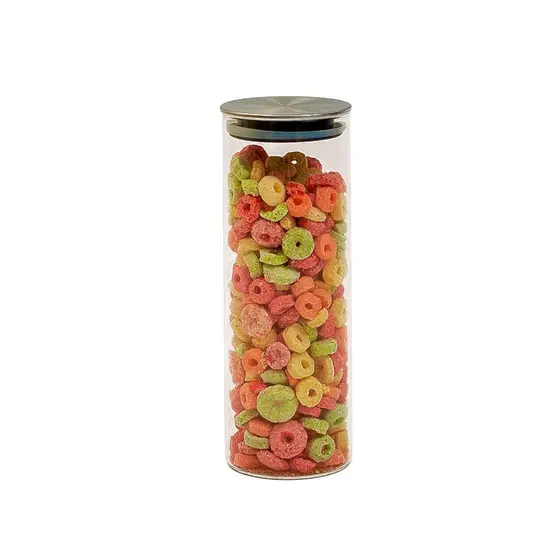 Pote de vidro 550ml com tampa inox hermético redondo - Tud