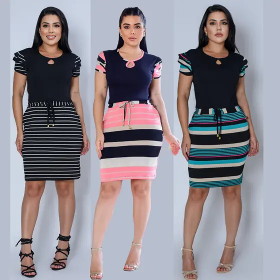 Promoção Vestidos Moda Evangélica  Manga Escamada Social Confortável