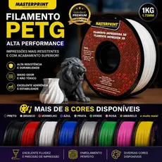 Filamento PETG 1.75mm 1Kg Masterprint Alta Resistência Impressora 3D Baixo Warping Alta Qualidade