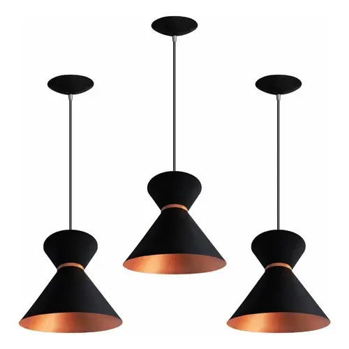Pendentes de Teto Kit 3 luxo luminaria  Estilo Lustre varanda sala cozinha quarto decoração luminio