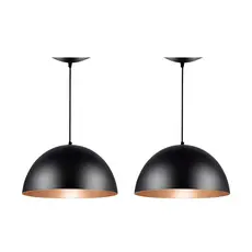 lustre 2 pendente  meia lua luminaria 40 cm estilo bola modelo aluminio mesa bilha bar varanda