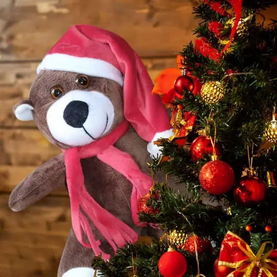 URSINHO DE NATAL DE 20 CM PARA DECORAÇAO DE ARVORES NATALINA