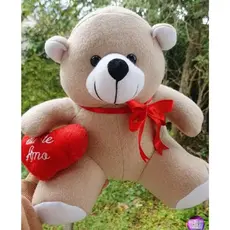 URSO DE PELUCIA DE 25 CM COM LAÇO E CORACAO PELUCIA,DIA DOS NAMORADOS DECORACAO,