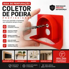 Guia de Perfuração com Coletor de Poeira Profissional | Furação Precisa Sem Sujeira para Parede