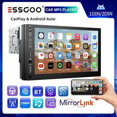 （Do São Paulo) ESSGOO 1 Din Car Radio 7 " Polegadas Tela Touch Screen MP5 Receptor Bluetooth FM Rádio De carro Autoradio