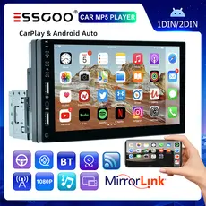 （Do São Paulo) ESSGOO Rádio De Carro 1 Din 7 " Tela Sensível Ao Toque Central Multimídia MP5 Receptor Vedio Bluetooth FM