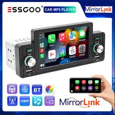 ESSGOO Rádio Estéreo De Carro 5 " HD 1 Din Com Mirror link Bluetooth MP5 Player FM/USB Touch Screen