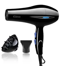 Secador de Cabelo Profissional 127V 220V Difusor Íons Negativos 3 Temperaturas 2 Velocidades Secagem Rápida Antifrizz