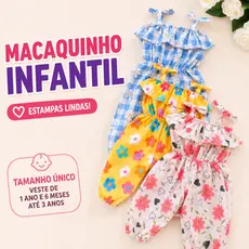Macaquinho Infantil Feminino Menina Estampado | Moda infantil | 18 meses a 3 anos!