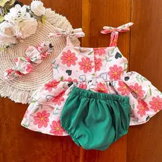(6 meses a 1 ano) Kit Batinha - Acompanha Tiara e calcinha tapa fralda! Mesversário