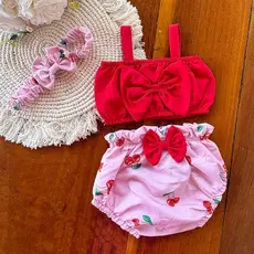 Kit Infantil para Menina Blusa, Tiara e calcinha tapa fralda! Moda Retrô. Mesversário | Blogueirinha