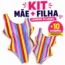 Maiô Mãe e Filha | Conjunto 2 peças | Moda praia Feminina | Biquíni Suplex | Body