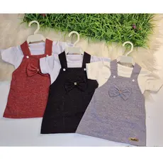 2 a 4 meses - Vestido baby Feminino em cores Lisas e Blusa Básica para Bebê / em Algodão