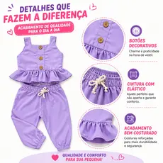 2 a 4 anos! Conjunto Blogueirinha Feminino Menina Liso | 2 Peças | Moda infantil