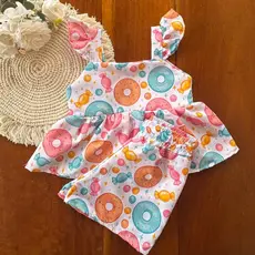 (1 a 2 anos) - Novidade - Conjunto short Infantil - Blusa e Short - Estampas Variadas