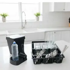 Kit Pia Cozinha Lixeira, Rodo de Pia, Porta Detergente e Escorredor de Louças 4 PEÇAS/ PLASMARC