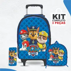 Kit mochila escolar Patrulha Canina com lancheira e Estojo - com Rodinhas - Menino -Masculino