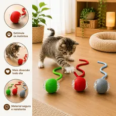 Brinquedo Bola Gatos Felinos Pets Bola Interativa Movimentacao Automatica Divertido Sortido Infantil