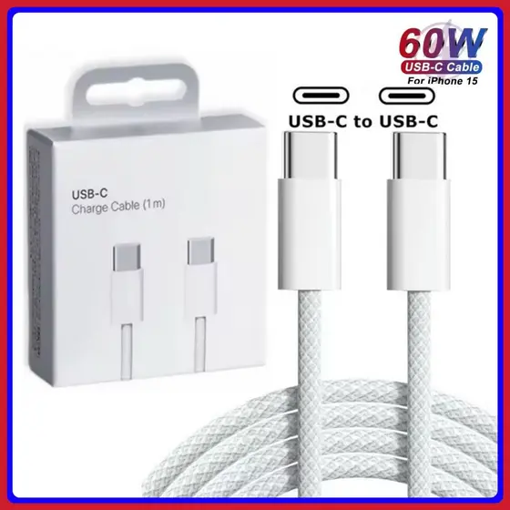 Cabo de iPhone 60W PD USB C cabo tipo c original para iPhone 15 16