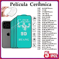 Película Cerâmica 9D 3D iPhone Gel Hidrogel Flexível iPhone 17 16 15 14 13 12 11 Pro max XR 17AIR 15PROMAX 16PROMAX
