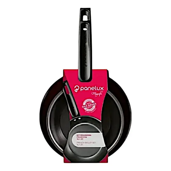 Kit 2 Frigideira Panelux Grafite Antiaderente Alumínio Magnific Não gruda 20 e 16CM
