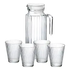 Conjunto Jarra De Vidro Mais 4 Copos De 240ml