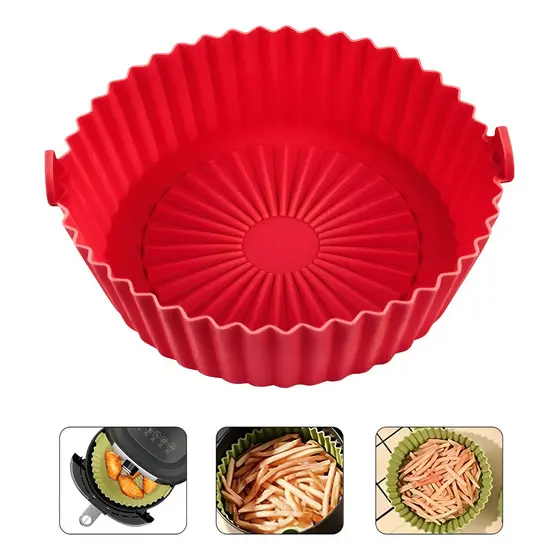 Forma Silicone Air Fryer Microondas Forno Antiaderente Alça