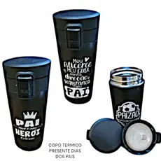 Copo térmico termolar  380ml Personalizada café chá com tampa presente dia dos Pais