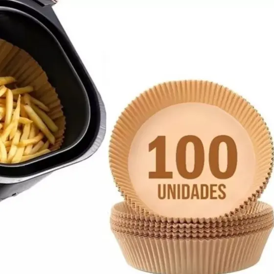 Papel Forro Descartável 100 unidades Protetor para Air Fryer Não Suja