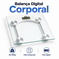 Balança Digital Corporal de Banheiro Quadrada 180kg