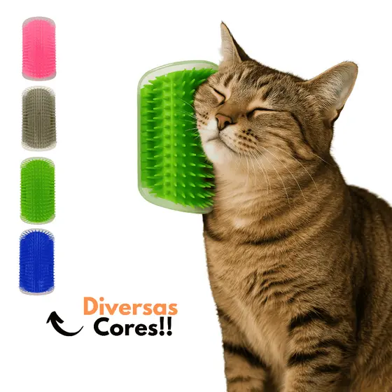 Escova Tira Pêlos Coçador Com Catnip Erva Do Gato