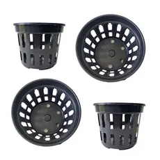 Kit 10 Vasos Vazado Para Plantar Plantas E Orquídeas Samambaias Pote Furinhos Vs 15 Plástico Preto Decoração Ambientes Jardins