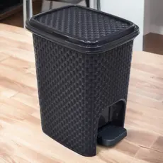 Lixeira Banheiro Cozinha Rattan com Pedal 7 Litros com Tampa
