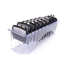 Kit 10 Pentes Degradê com Trava para Máquina Wahl + Suporte Acrílico Profissional
