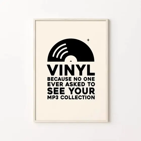 Quadro decorativo Preto e branco vinil retrô texto divertido (1 peça)