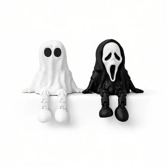 Fantasminha e Ghostface Decoração Setup Gamer Quarto Geek