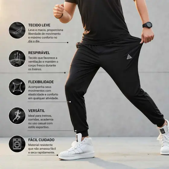 Calça Jogger Plus Size P ao G4 Masculina Original Treino Casual
