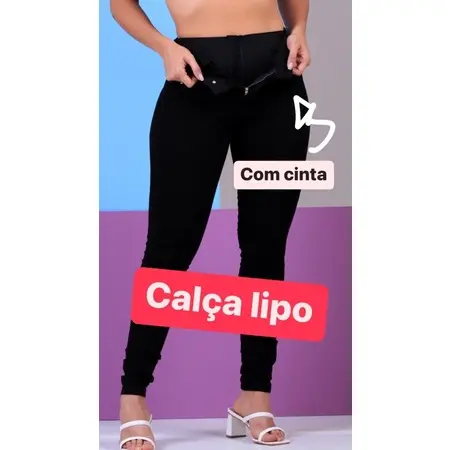 calça lipo com cinta skinny