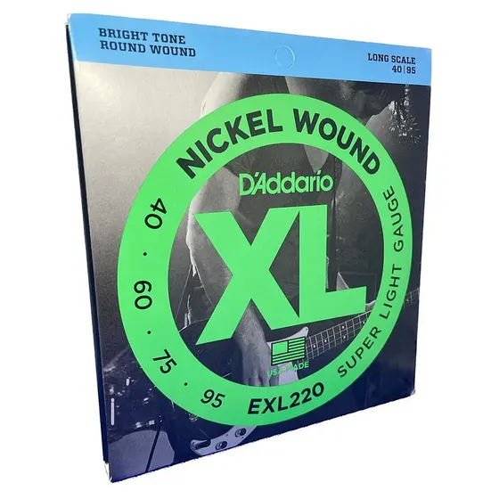 Jogo de 4 cordas D'Addario Contrabaixo EXL220 Nickel Wound