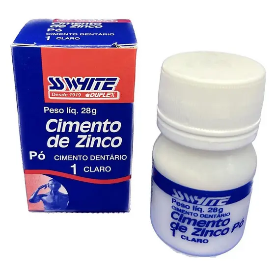 Cimento De Zinco Coroa Provisório Pivô Pó Claro 28g Sswhite