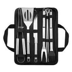 Kit 9 Para Churrasco Profissional Inox Chef Gourmet Utensílios luxo -envio imediato
