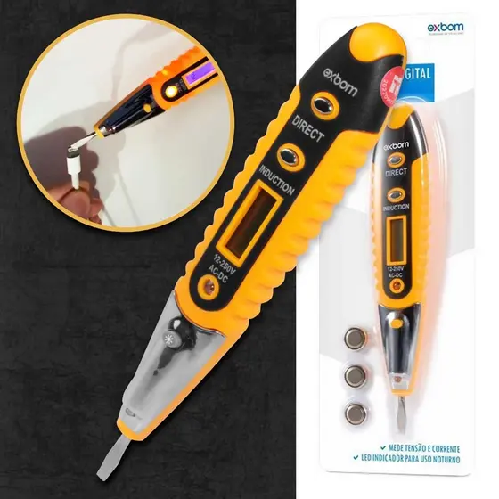 Kit Caneta Detectora de Tensão Voltagem e Chave de Teste de Corrente 12V a 250V envio rápido