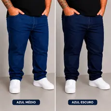 Calça Jeans Masculina Plus Size com Elastano Lycra Confortável Tamanhos Grandes 48 ao 58 Trabalho Casual