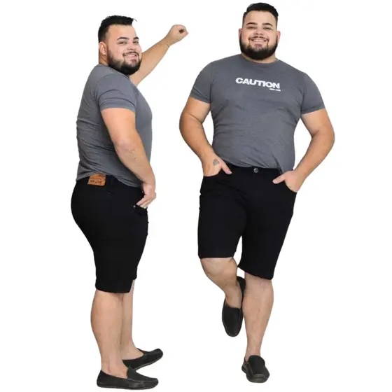 Bermuda Masculina Plus Size Lycra - Conforto e Estilo com Elástico na Cintura Numeração do 48 ao 58