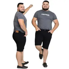 Bermuda Masculina Plus Size Lycra - Conforto e Estilo com Elástico na Cintura Numeração do 48 ao 58