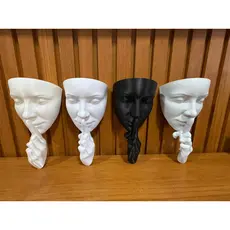 Vaso Parede Decorativo Face Silencio Planta Artificial para Flor cachepot