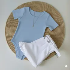 Kit Conjunto 1 Body Gola CARECA CANOA Colors + Short BRANCO em Alfaiataria com cinto Moda Blogueira Tendencia 2026