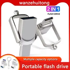 Mini unidade Flash TYPE-C 128GB/512GB/2TB TYPE-C e Interface dupla USB3.0