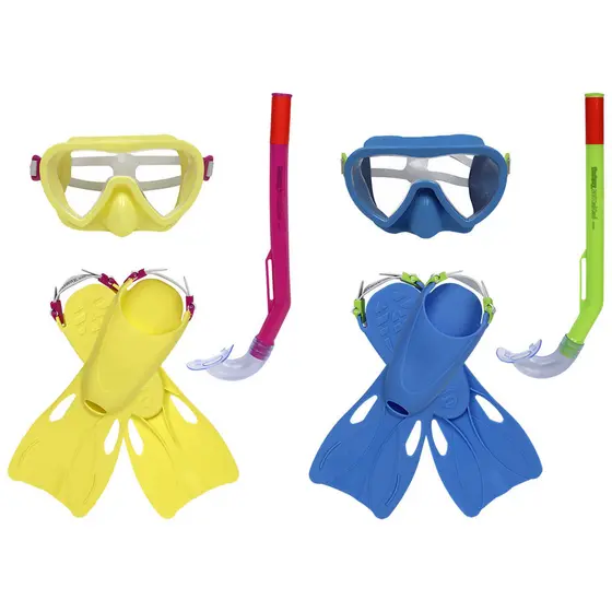 Kit Snorkel Infantil Crusader Essential com Máscara de Mergulho e Nadadeiras Cores Sortidas Bel