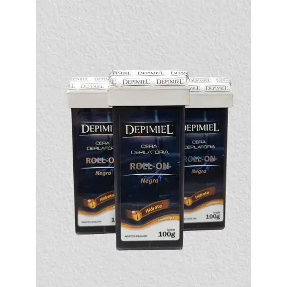 KIT 3 Cera Roll-On Depilatória Depimiel Negra